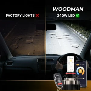Woodman 240W  3-in-1 Car LED lights with App & Remote (2 Year Warranty)