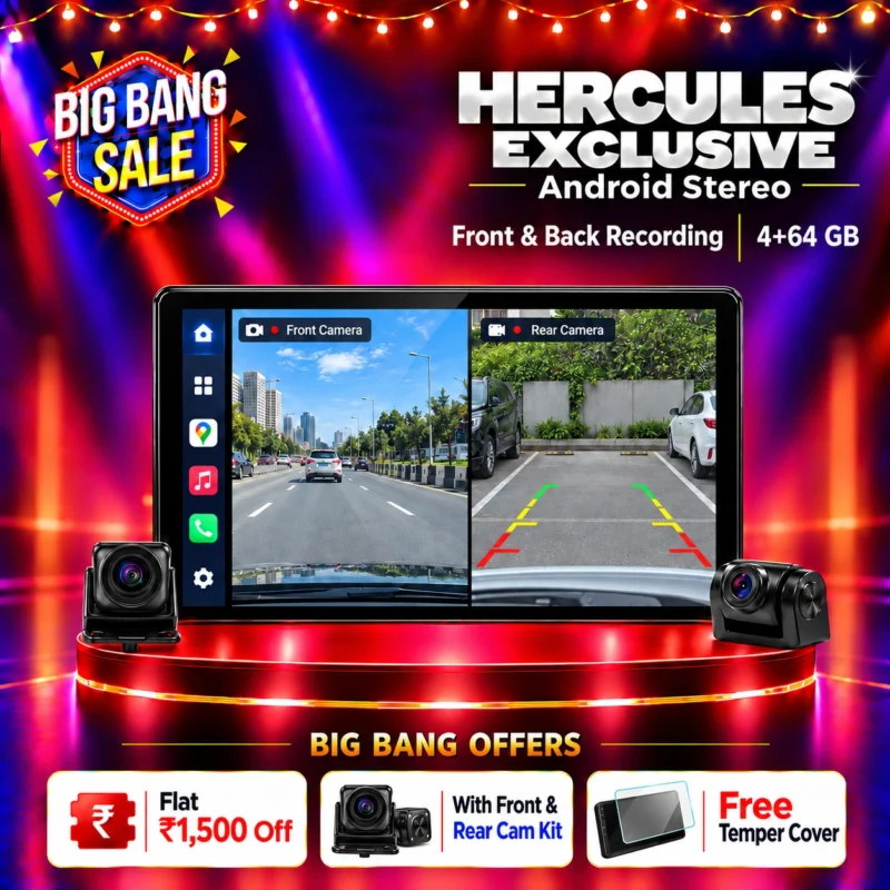 Woodman Hercules Exclusive Edition | 4GB RAM | Front & Back Cams with Recording
